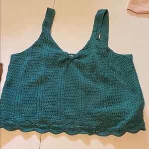 Old Navy Teal Crochet Crop Top